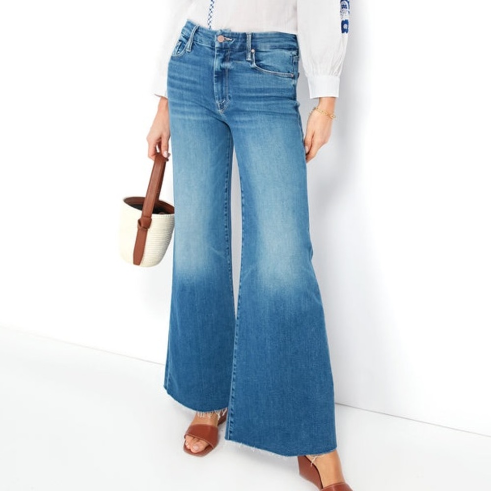 MOTHER Light Blue Wide Leg Flare Jeans